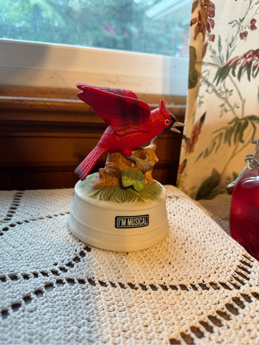 Milano Porcelain Cardinal music box designed by Eda Mann
